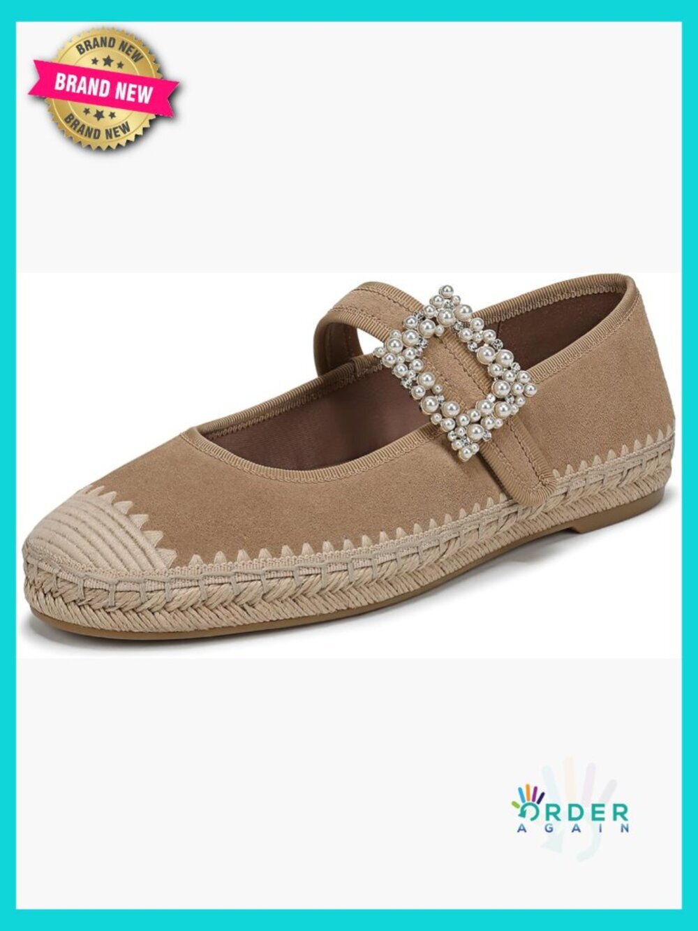 Espadrille Mary Jane Flats Suede Woven Jute Chunky Loafers Comfortable Hook and